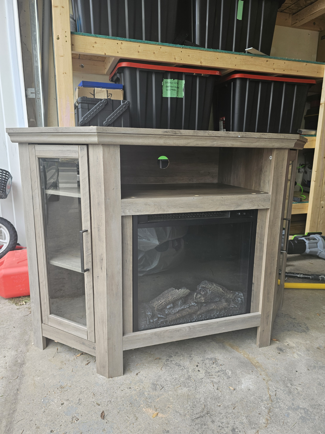 Corner TV Stand with Electric Fireplace