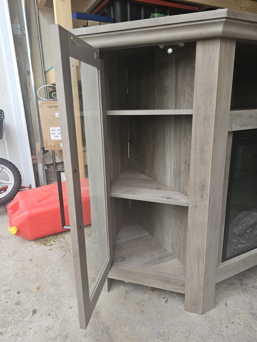 Corner TV Stand with Electric Fireplace - photo 2