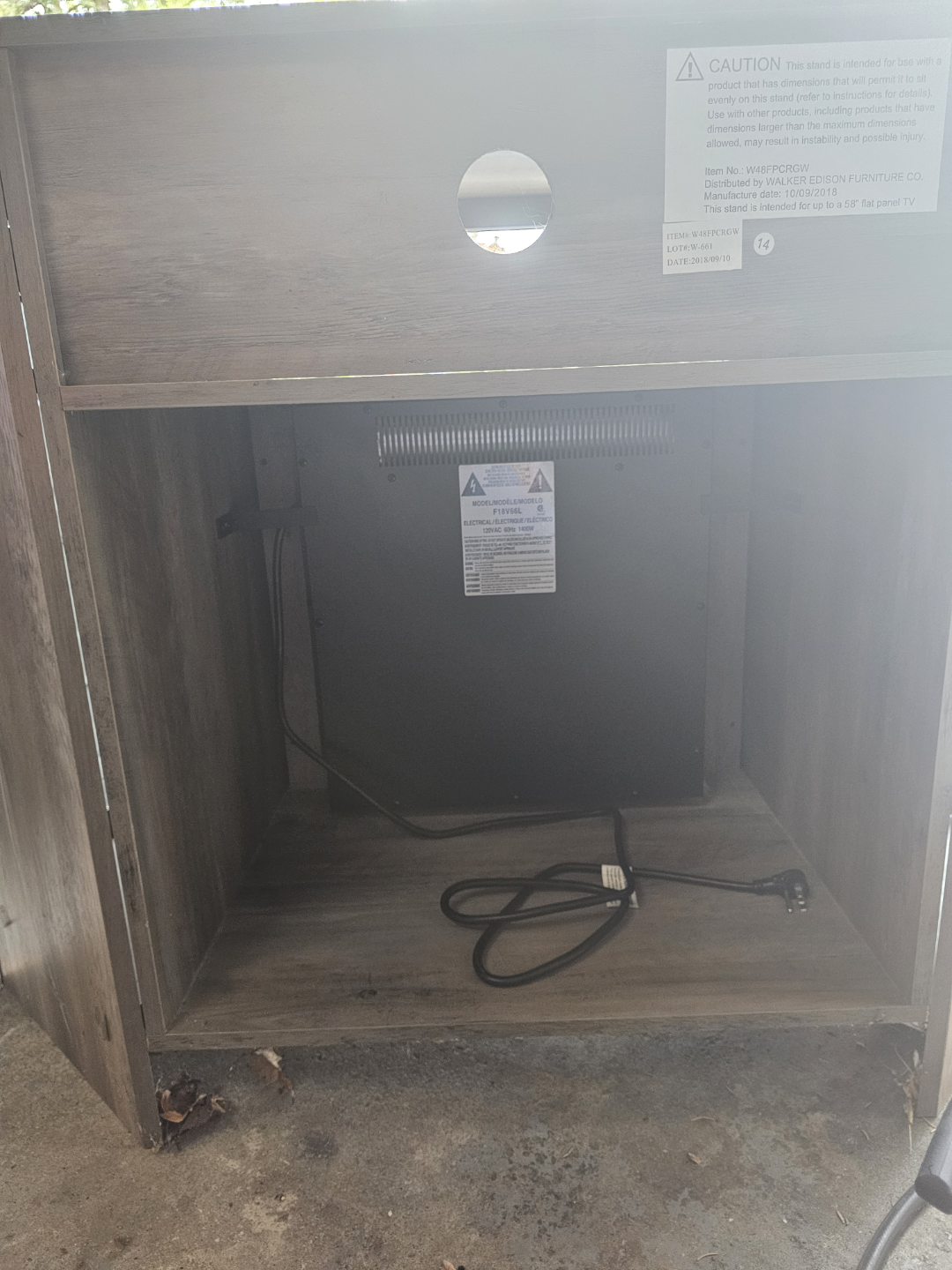 Corner TV Stand with Electric Fireplace - photo 4