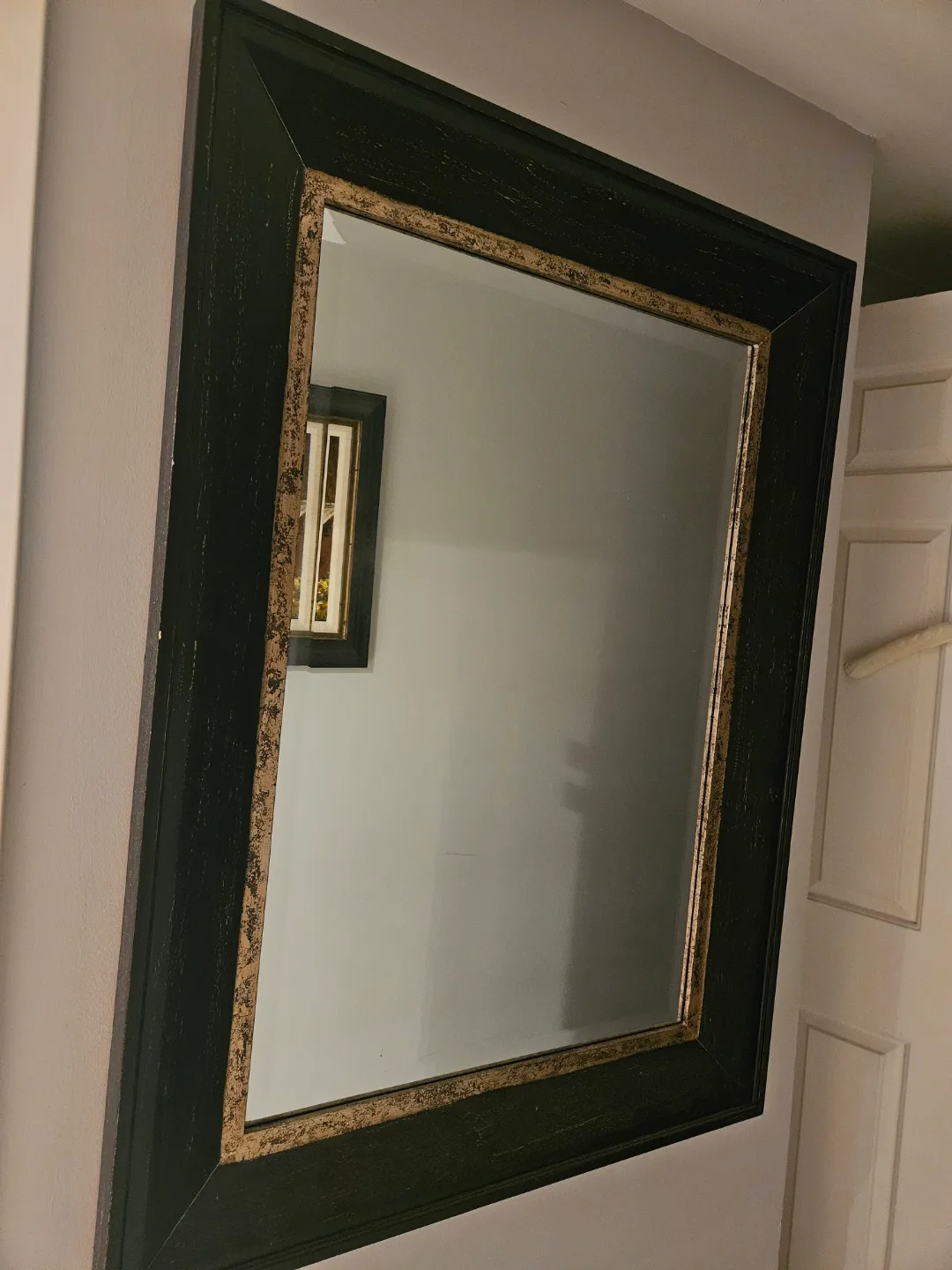 Black and Gold Framed Mirror thumbnail