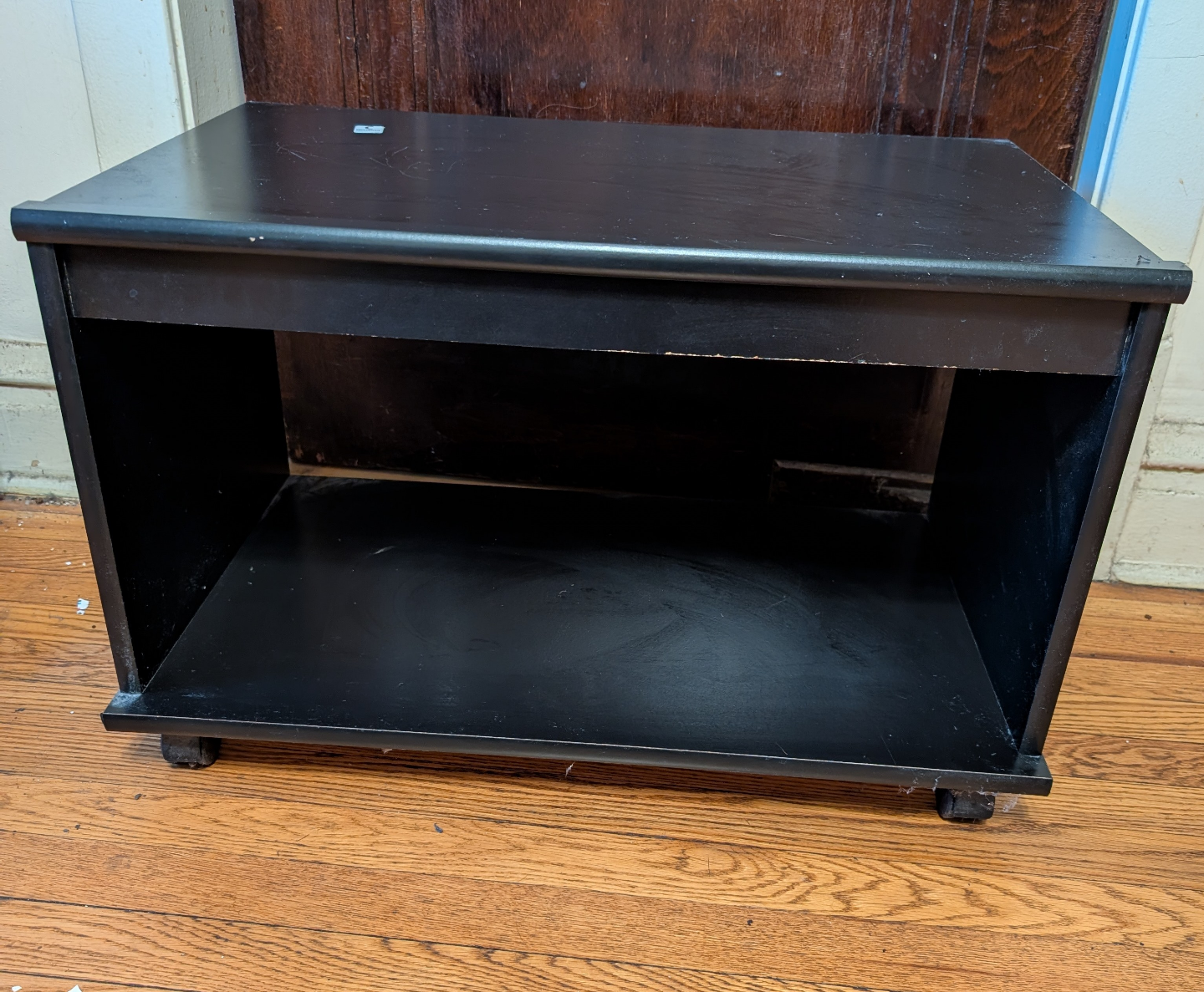 Black Wooden Media Console Stand