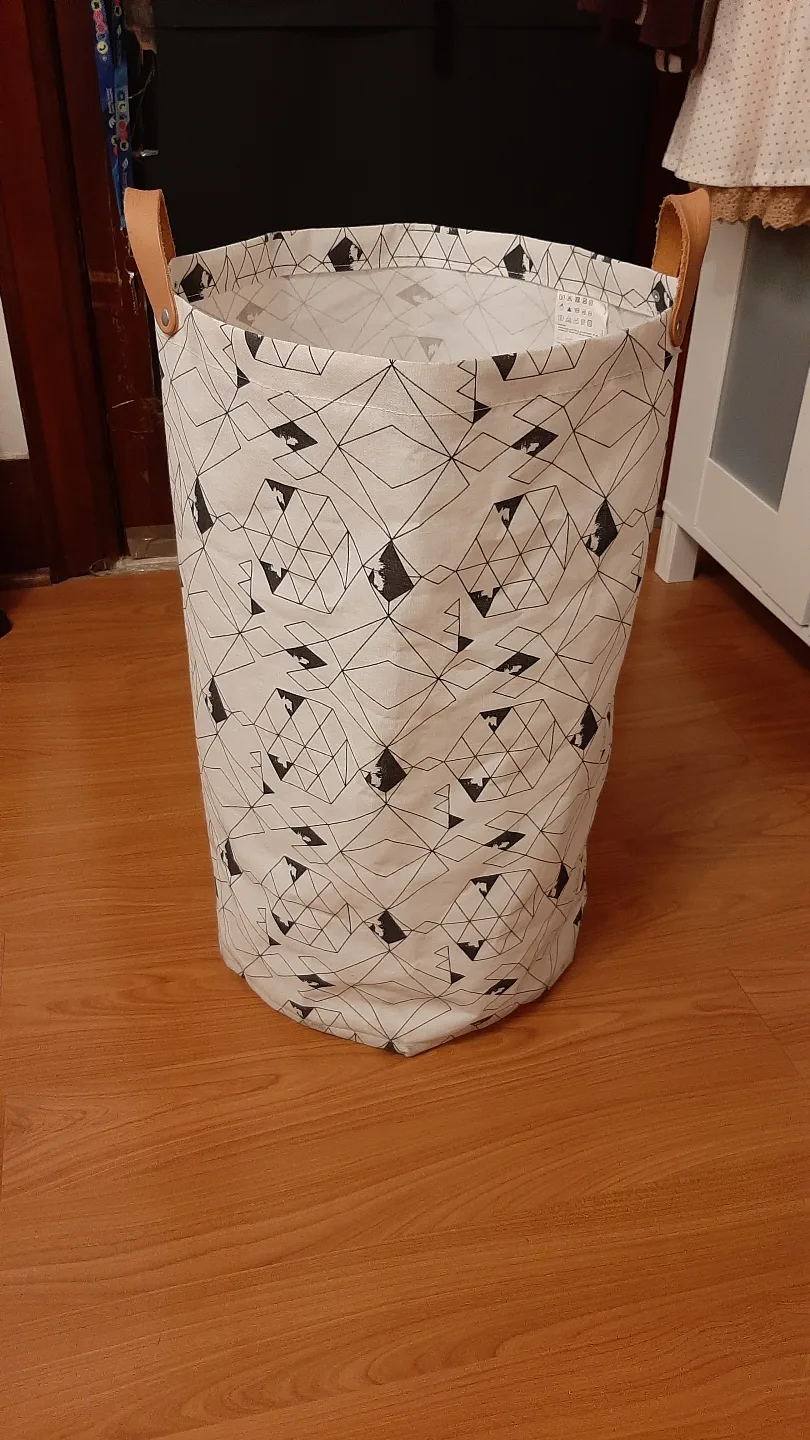 IKEA Laundry Basket with Leather Handles thumbnail
