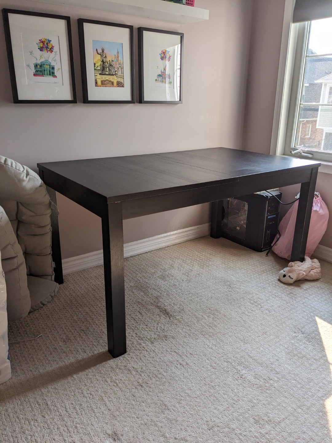 IKEA Bijursta Dark Brown Extendable Table + 4 chairs