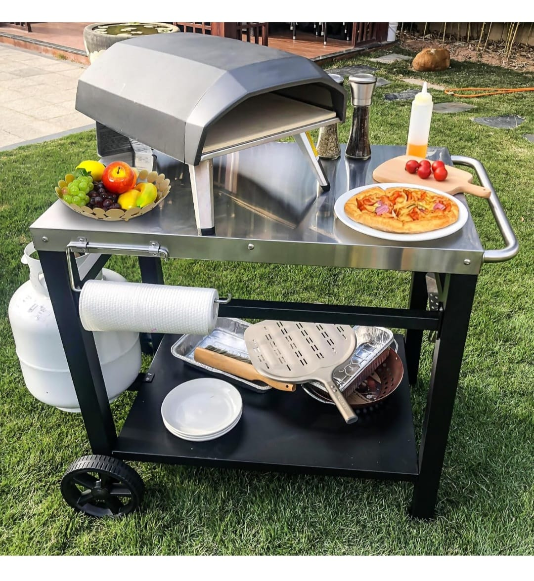Outdoor Grilling Station with Two-Tier Cart - photo 2