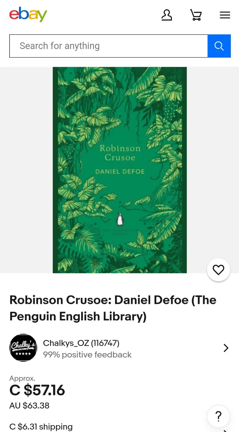 Robinson Crusoe by Daniel Defoe Book image indicator(3)