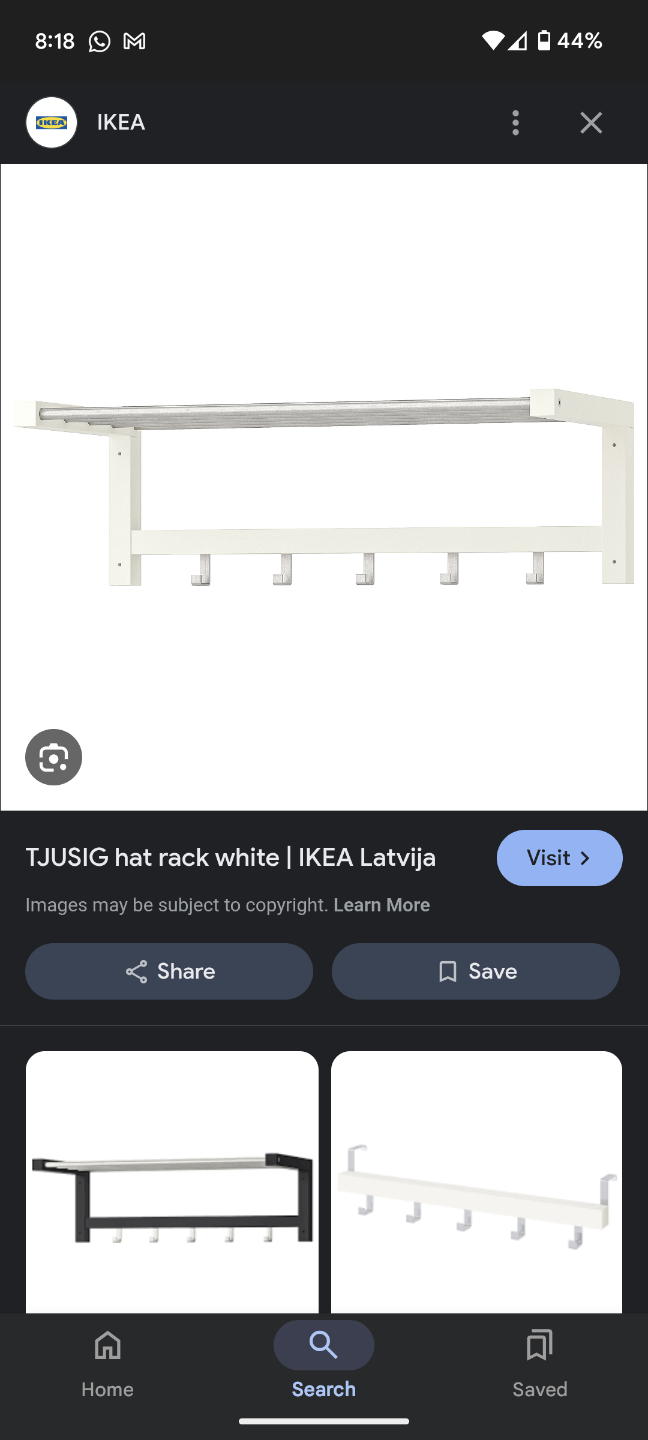 IKEA TJUSIG Hat Rack - White