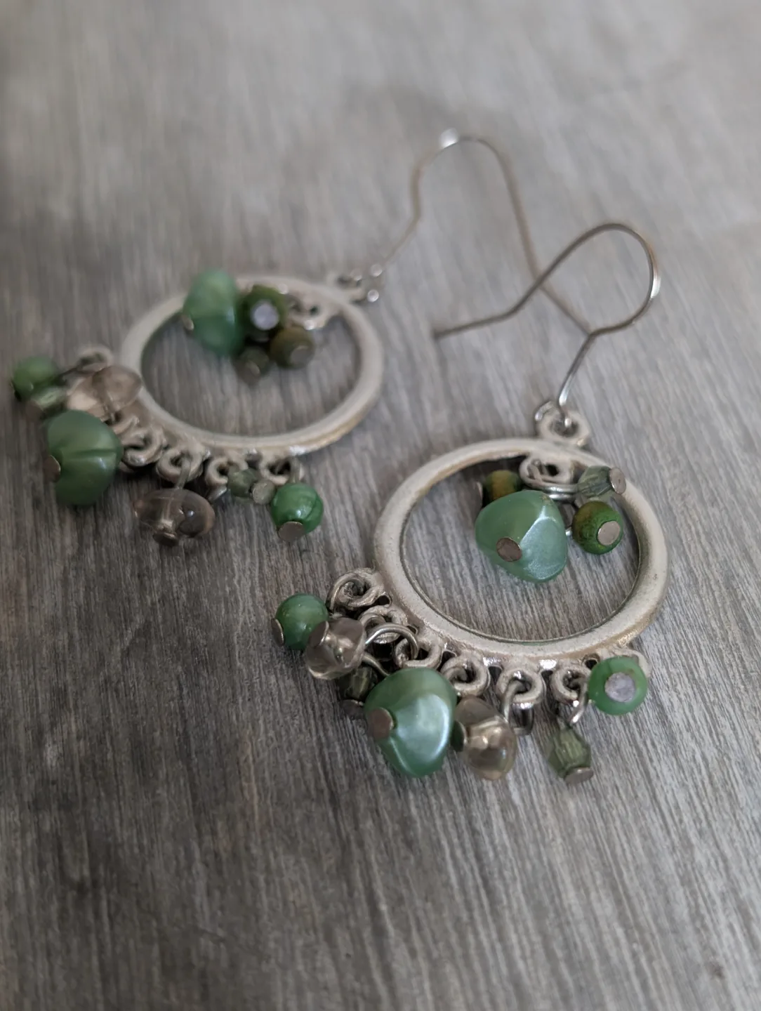 Silver Tone Beaded Dangle Earrings image indicator(2)