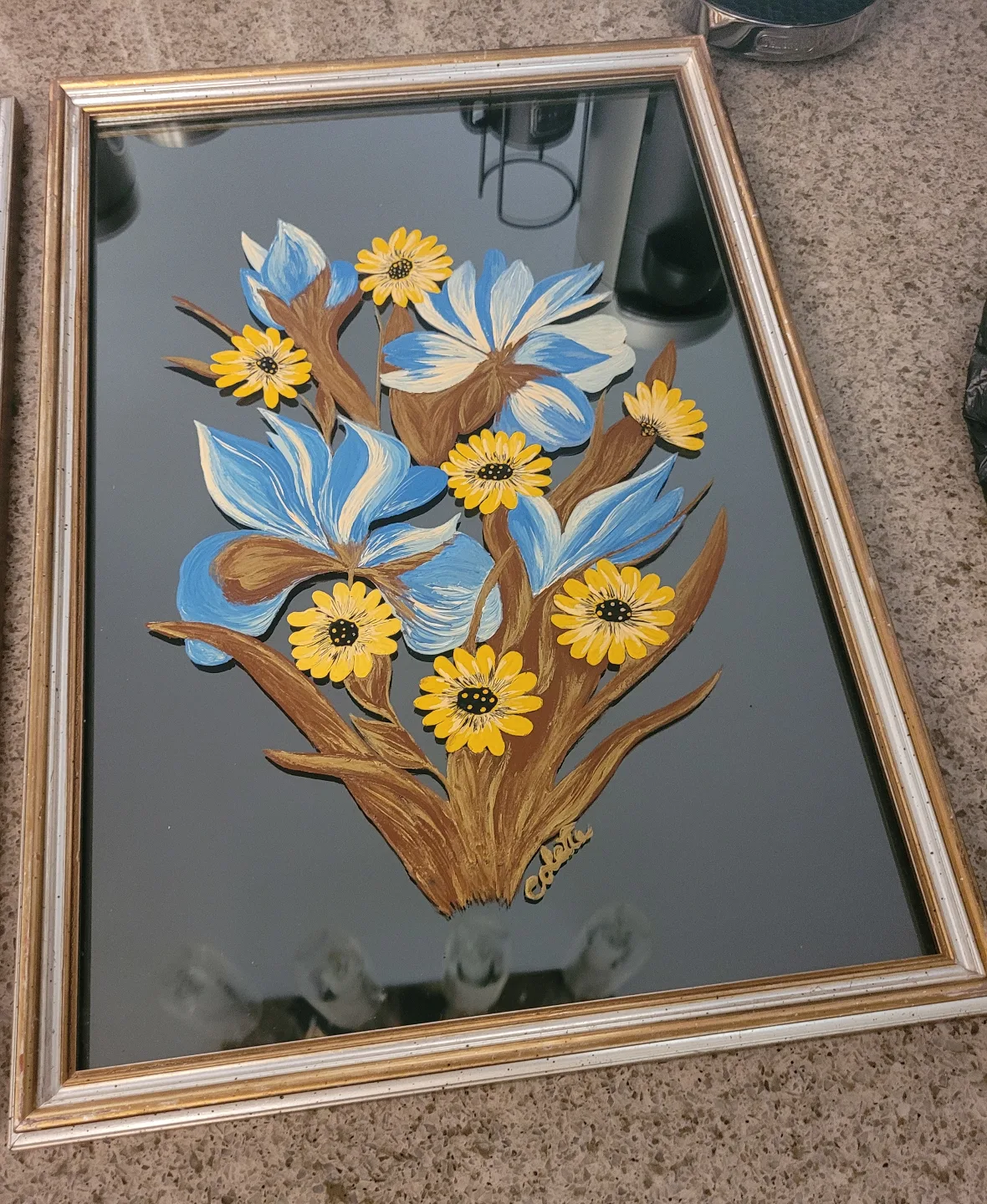 Vintage Floral Mirror Art -HAND MADE 200$ EACH image indicator(6)