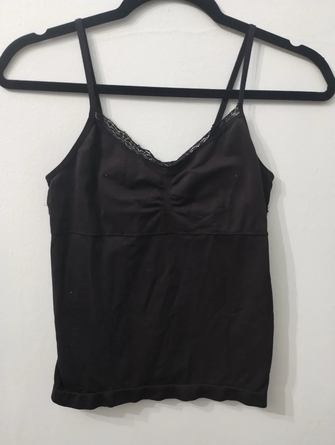 No Boundaries Black Lace Trim Cami, Size M/L thumbnail