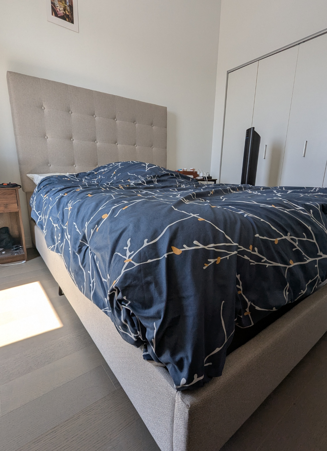 Queen Upholstered Bed Frame with Headboard, Box Spring - photo 2