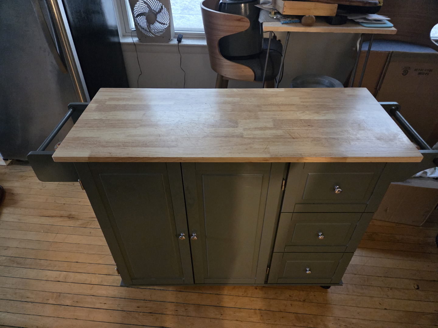 Kitchen Island Cart with Butcher Block Top - photo 3