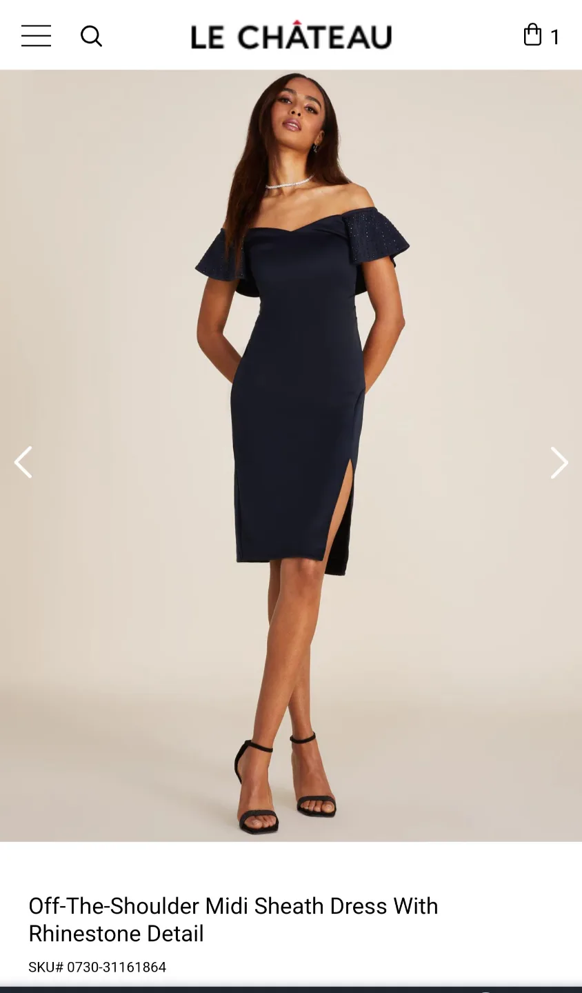 Le Chateau Off-the-Shoulder Midi Dress thumbnail