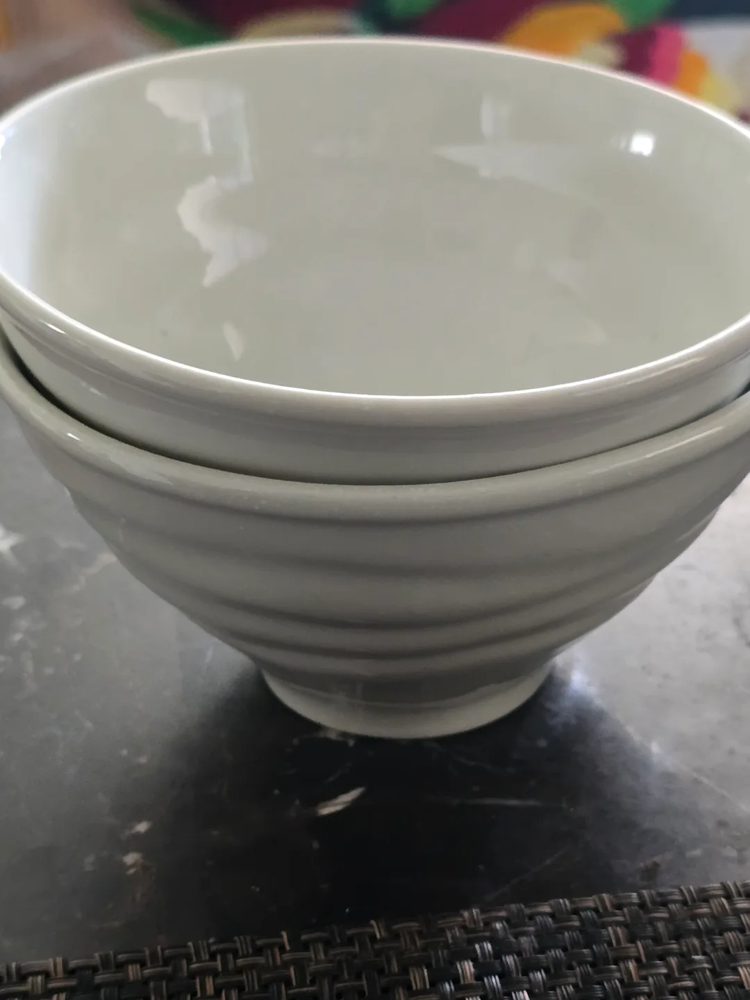 Set of Two White Cereal Bowls thumbnail