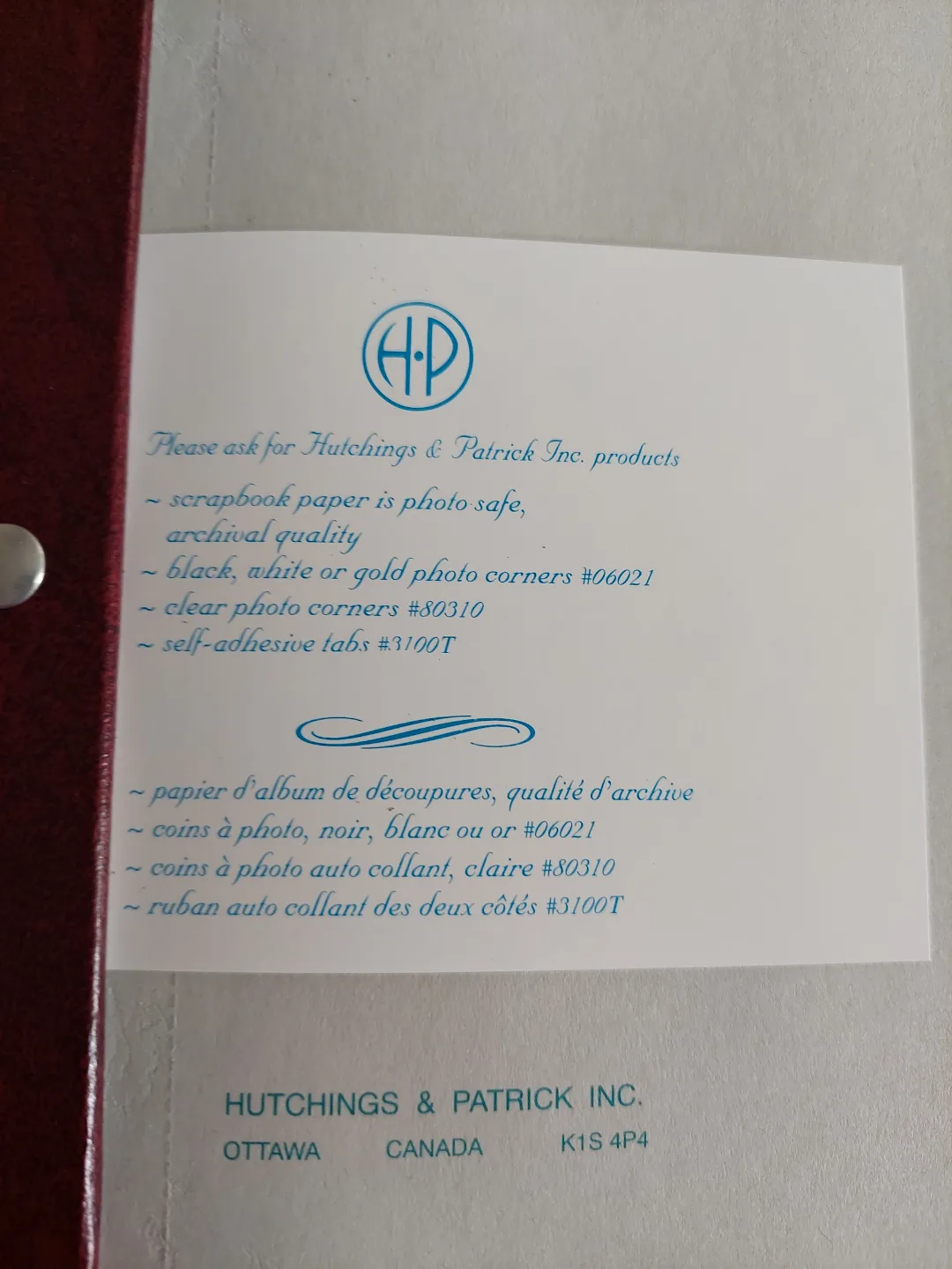 Hutchings & Patrick Inc. Scrapbook image indicator(2)