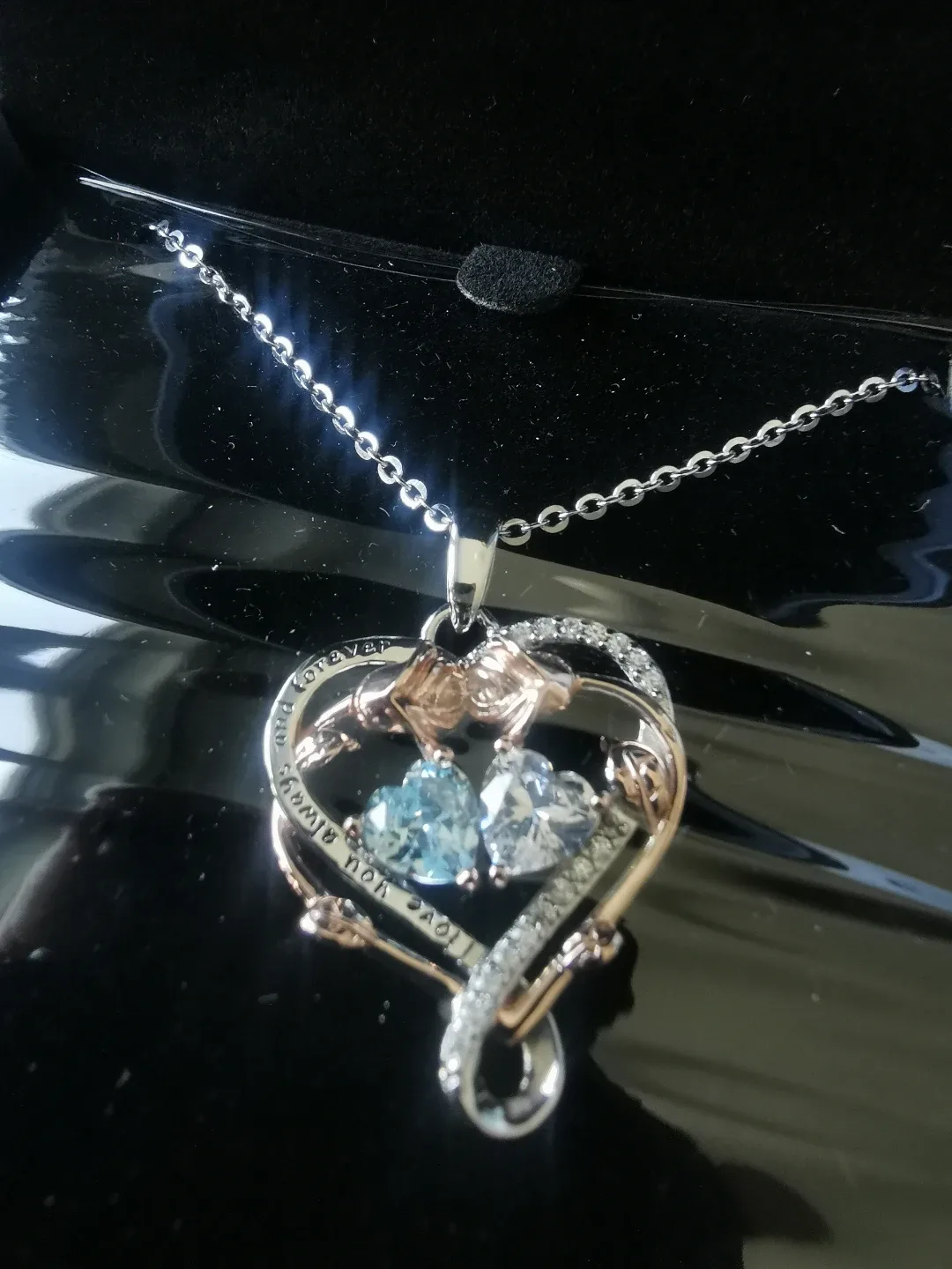 925 SILVER HEART SHAPE ROSE GOLD NECKLACE image indicator(2)