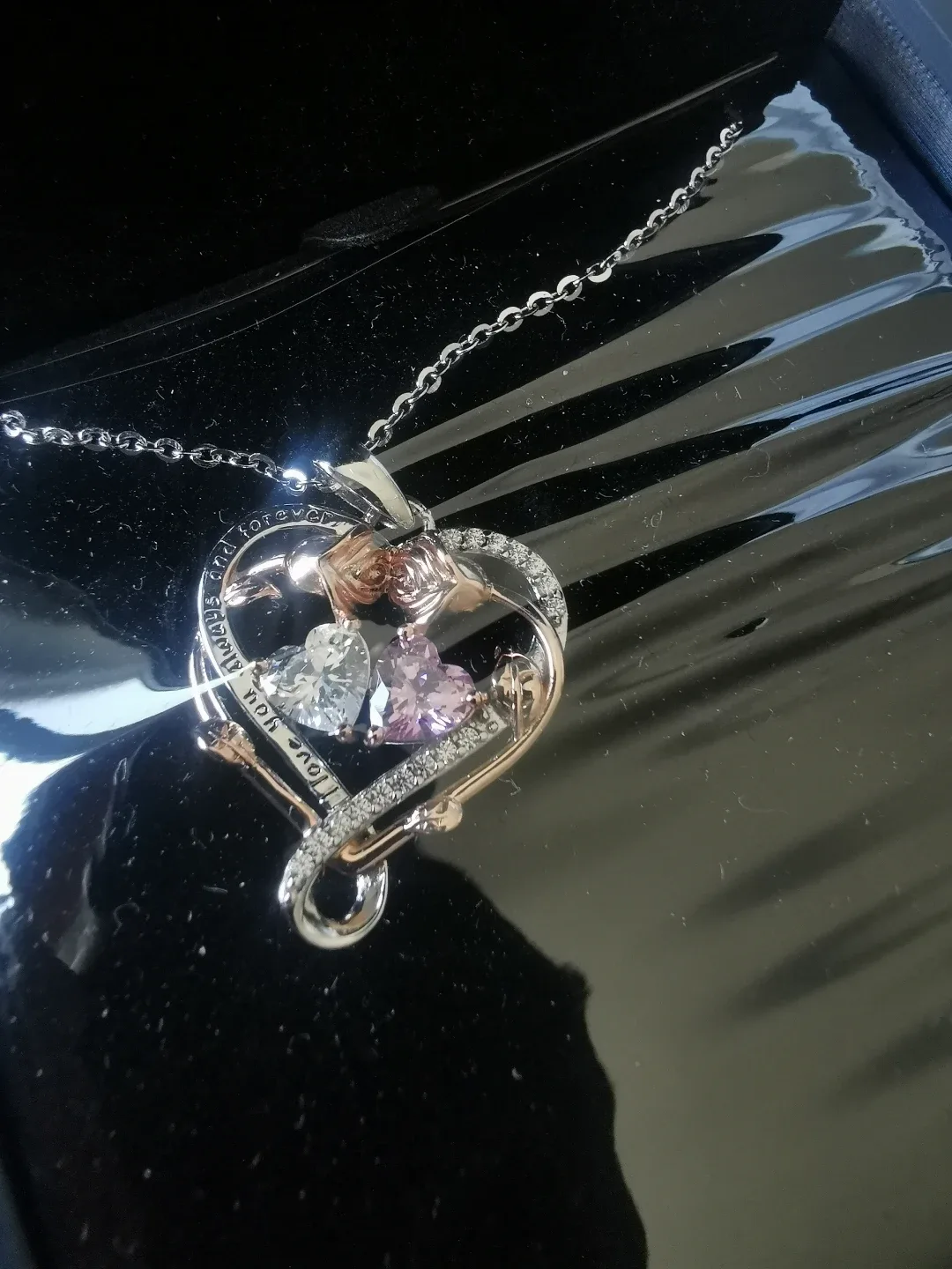 925 SILVER HEART SHAPE ROSE GOLD NECKLACE image indicator(4)