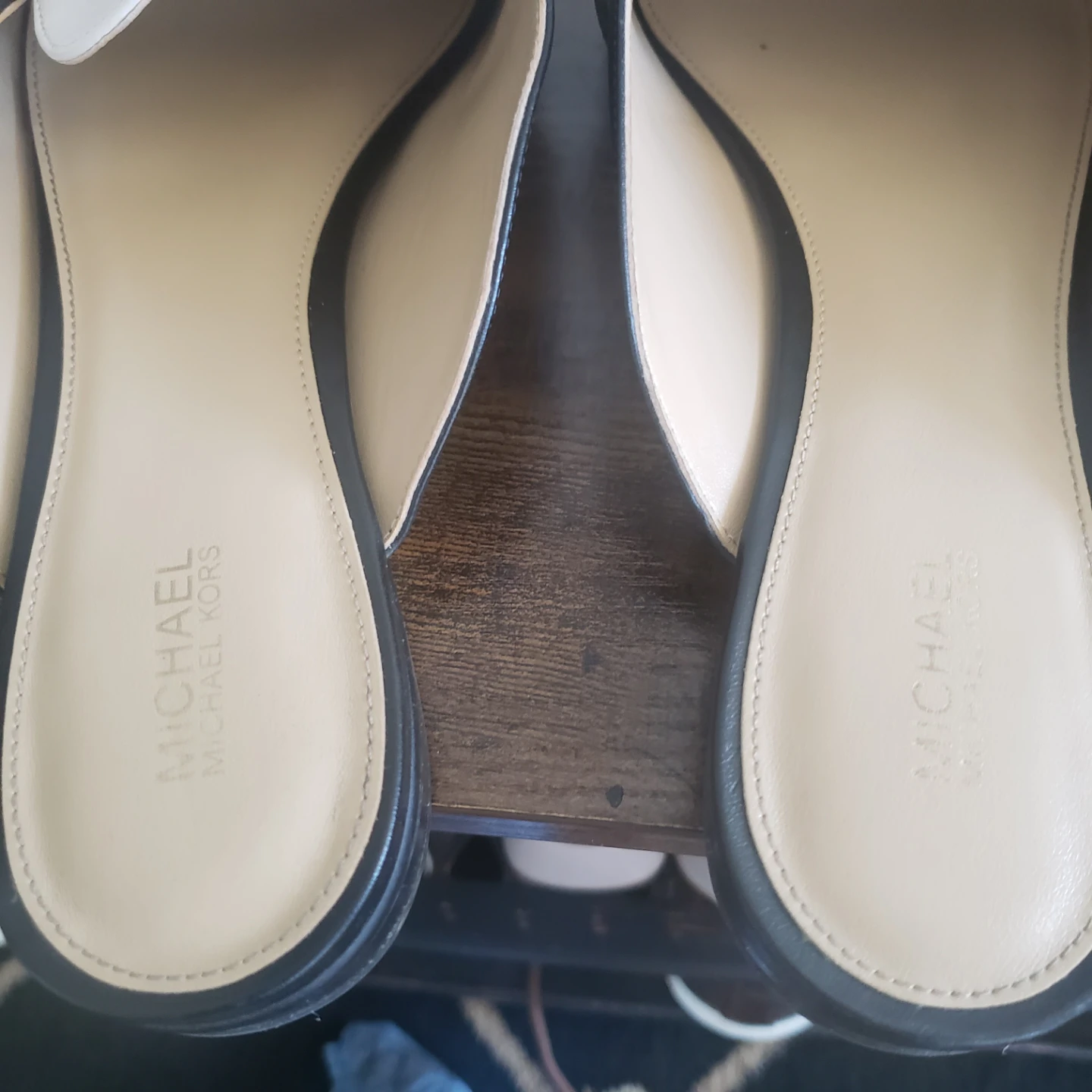 Michael Kors Women's Black and Beige Mules