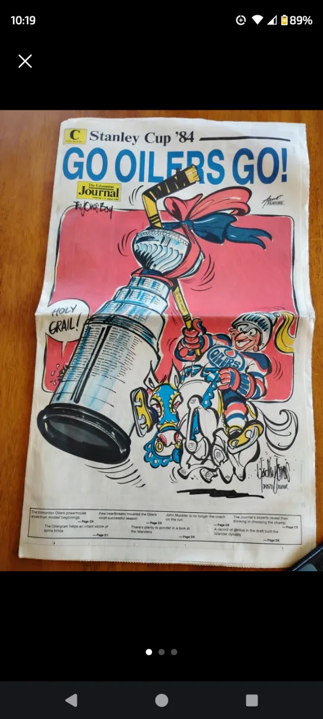 1984 Edmonton Oilers Stanley Cup Newspaper thumbnail