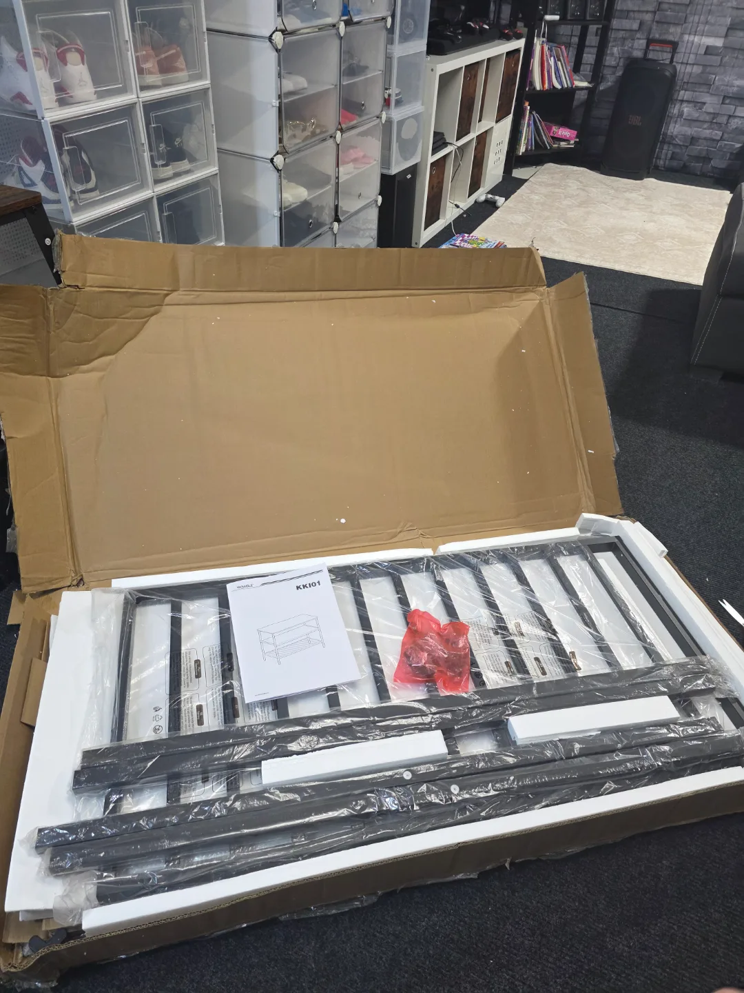 VASAGLE Kitchen Island - Rustic Brown and Black - 3-Tier Storage image indicator(6)