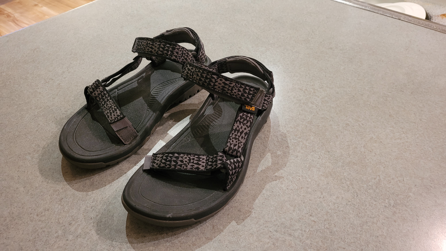 Teva Unisex Black and Grey Sandals