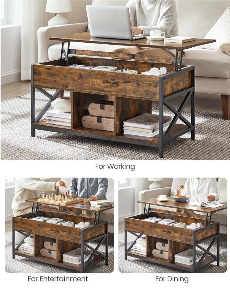 VASAGLE Lift-Top Coffee Table with Storage