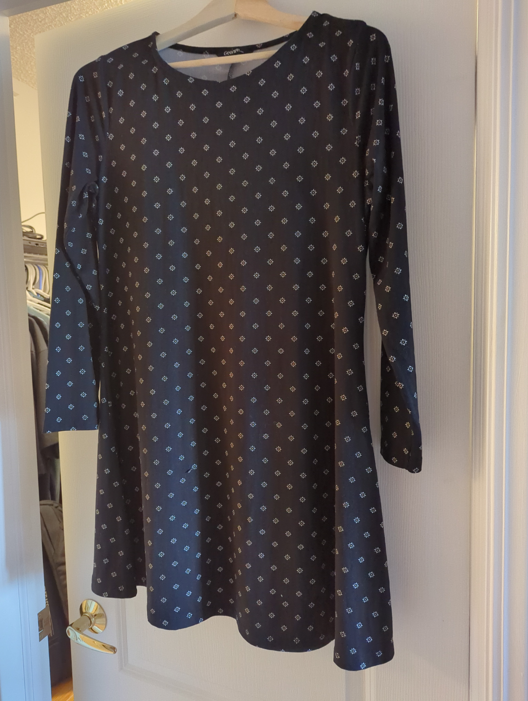 Black and White Geometric Print Dress