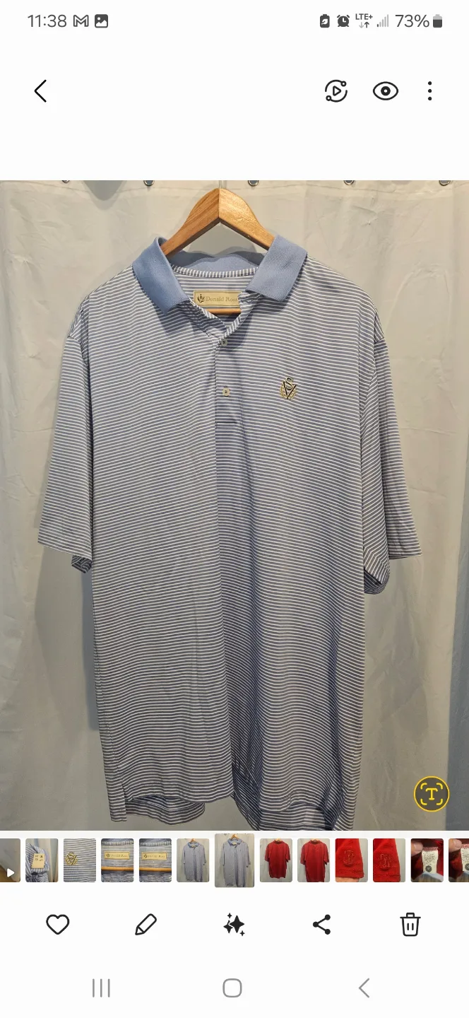 EUC Donald Ross Golf Polo Short Sleeve Men's  Size XL thumbnail