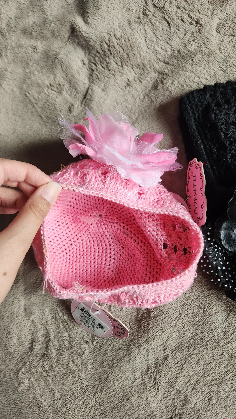 Set of 2 Baby Girl Crochet Hats with Flower Accents🏒 image indicator(2)