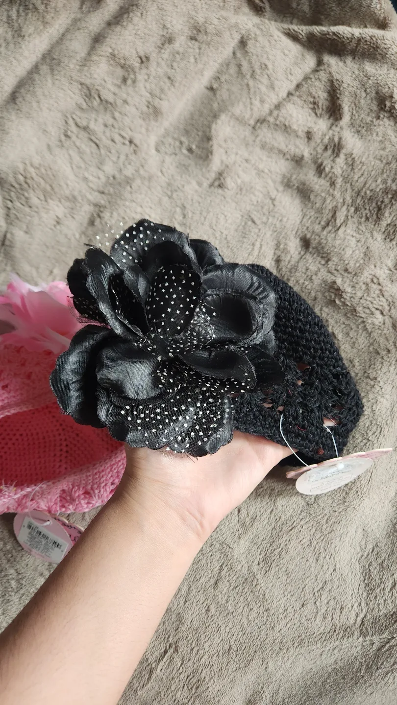 Set of 2 Baby Girl Crochet Hats with Flower Accents🏒 image indicator(3)