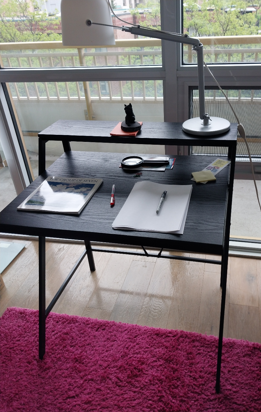 Black Wooden Desk with Metal Frame - photo 4