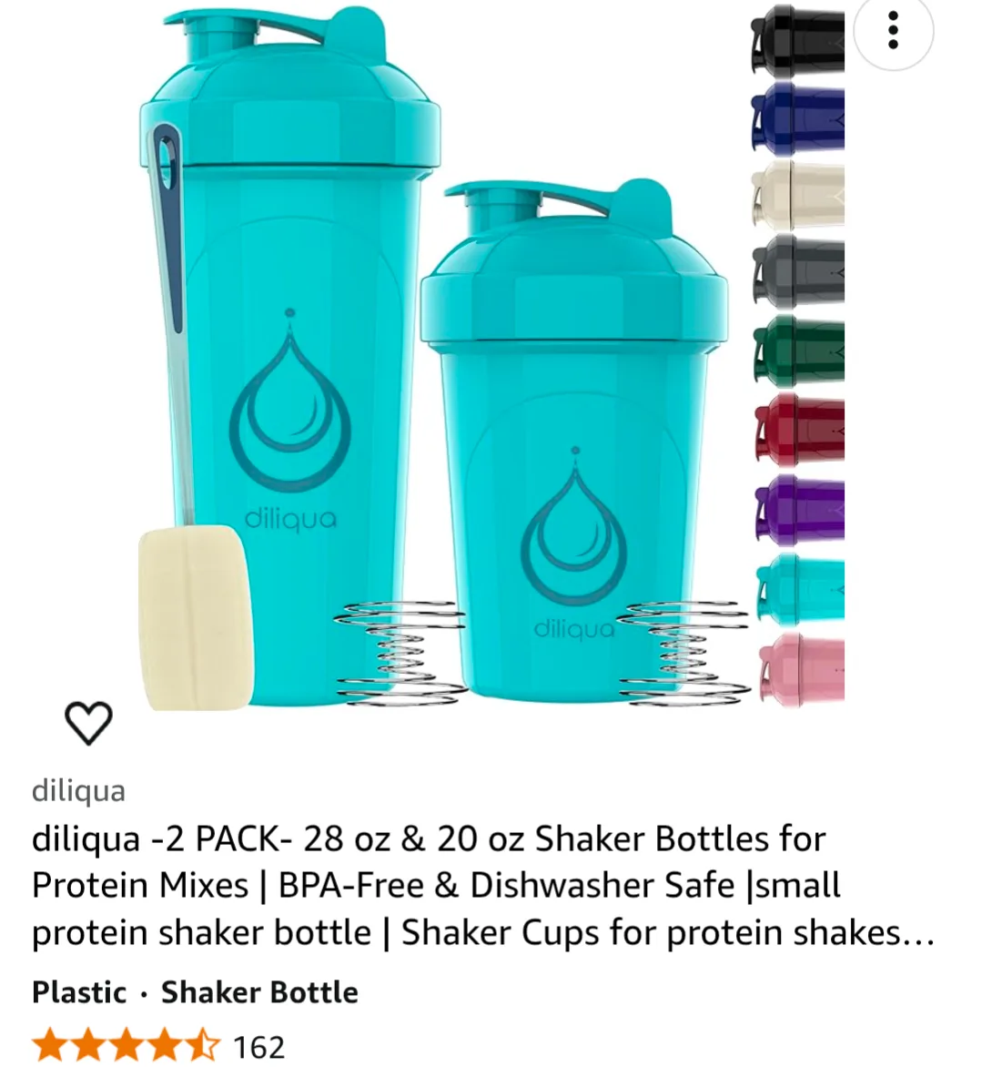 Brand new Diliqua 2-Pack Shaker Bottles - 28 oz & 20 oz thumbnail