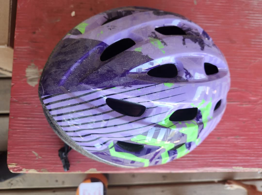 Youth Bicycle Helmet - Purple and Green #freecycle