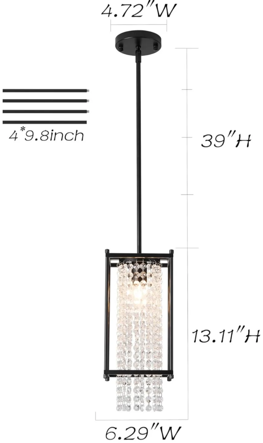 Brand: Atop Lighting Decor Mini Crystal Chandelier Black ... thumbnail