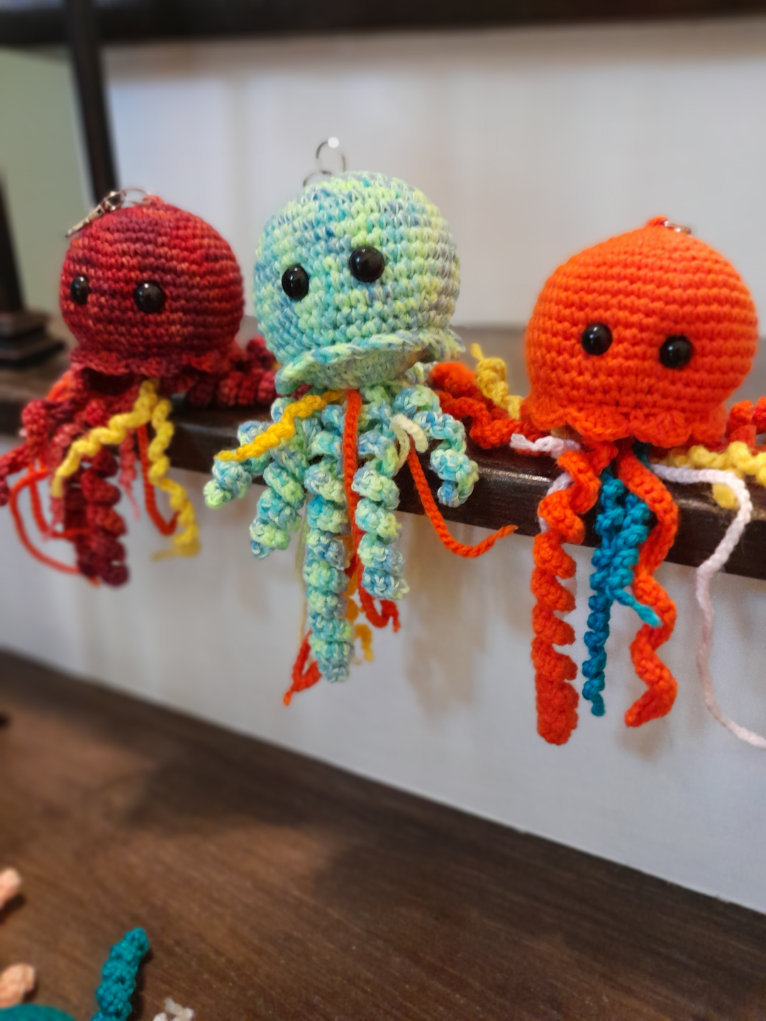Handmade Crochet Jellyfish Keychains - photo 3