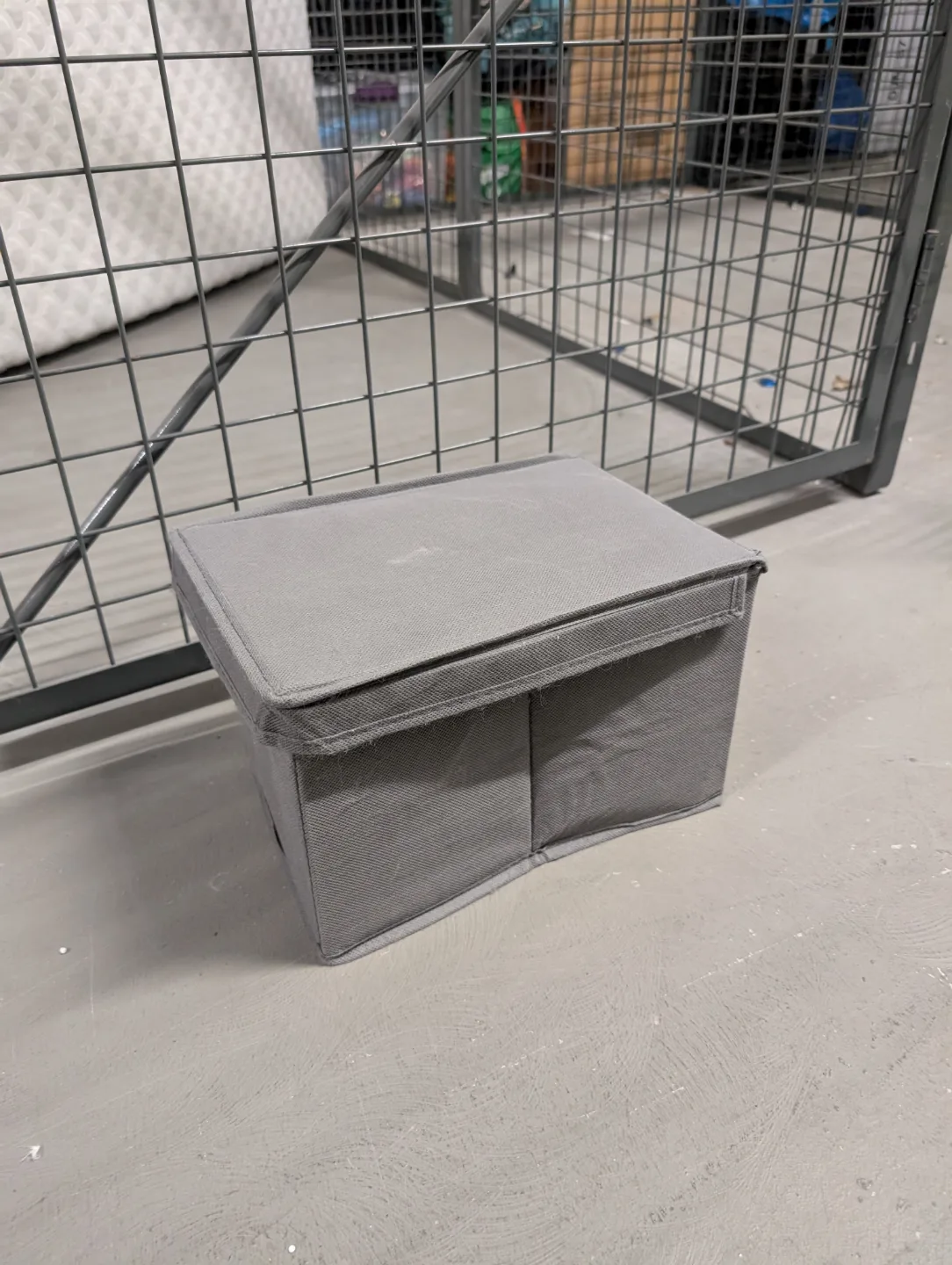 Set of 2 Grey Fabric Storage Bin 🧡 thumbnail