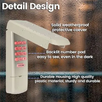 877MAX Wireless Garage Door Keypad - Weatherproof, Backlit image indicator(3)