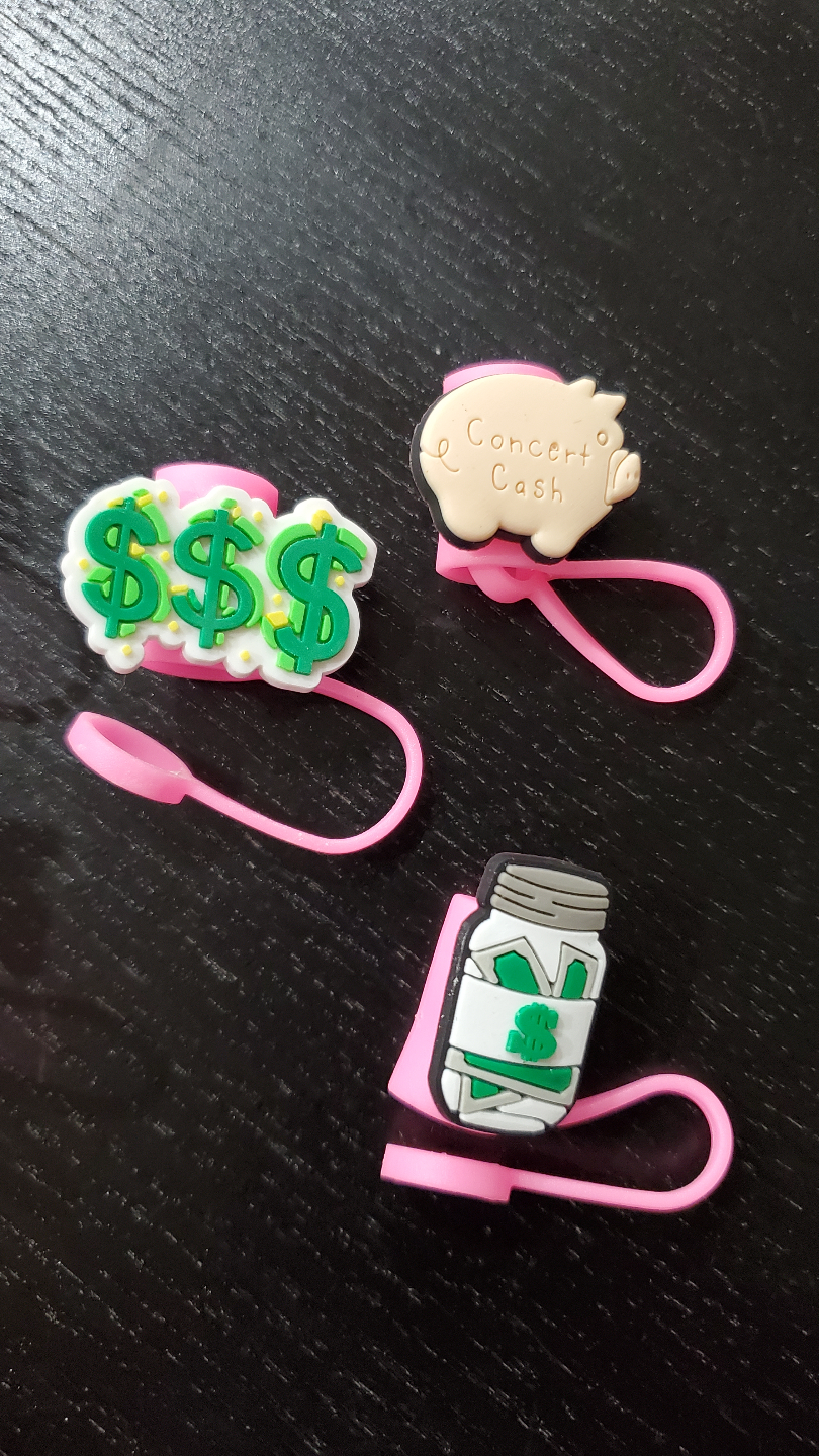 Set of 5 Cute Money-themed Silicone straw Covers - photo 3