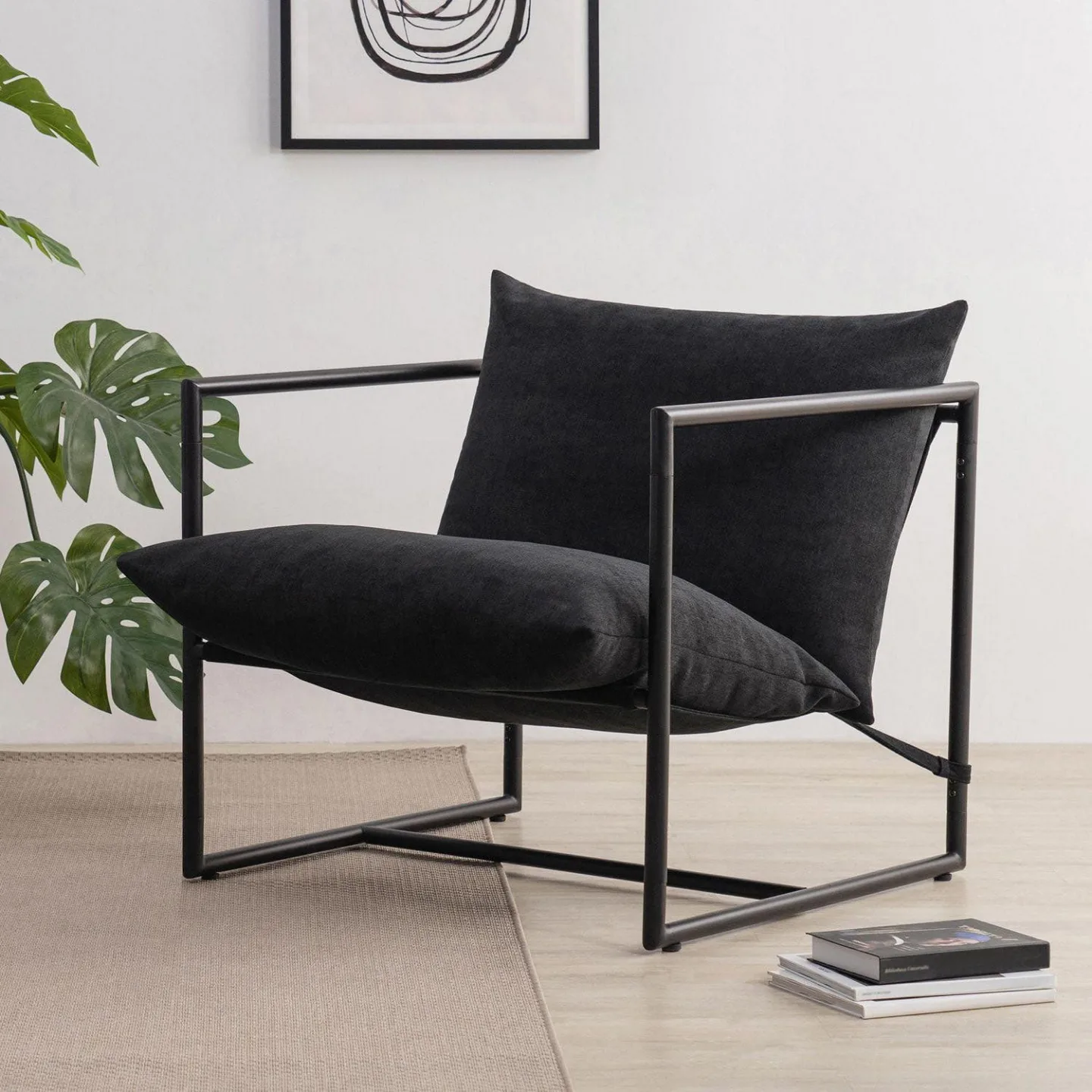 Zinus Home Aidan Sling Chair - Black thumbnail