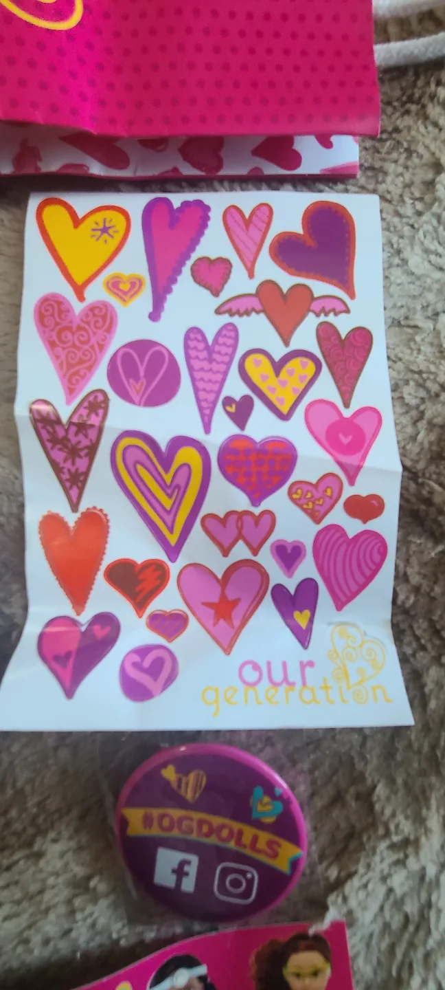 💗Our Generation Doll Gift Bag, Stickers & Button💗 image indicator(3)