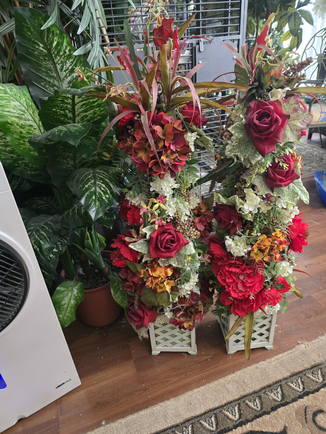 Pair of Artificial Flower Arrangements