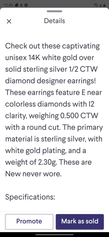 Diamond Earrings Unisex image indicator(3)