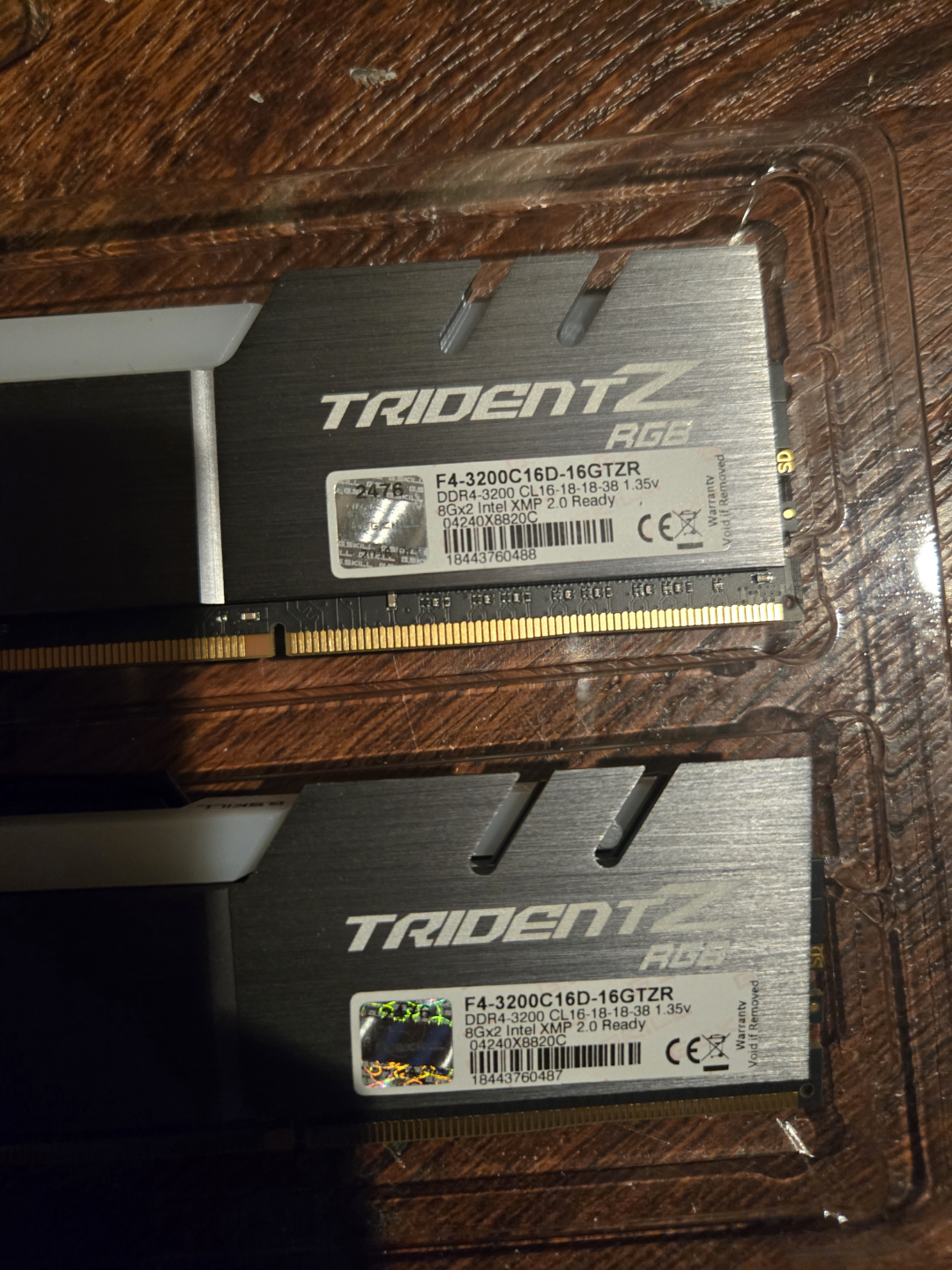 Pair of Trident Z RGB DDR4 3200MHz 8GB RAM Sticks
