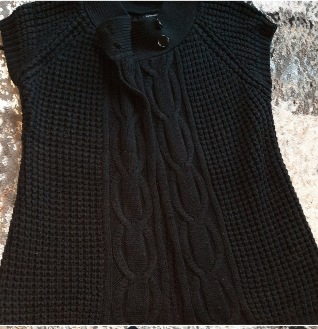 Black Knit Cardigan Sweater