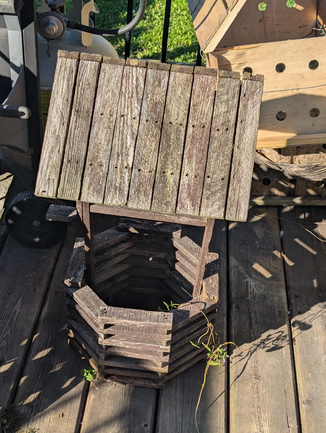 Rustic Wooden Wishing Well Planter thumbnail