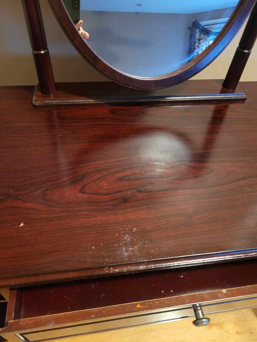 Dark Wood Vanity with Mirror - photo 4