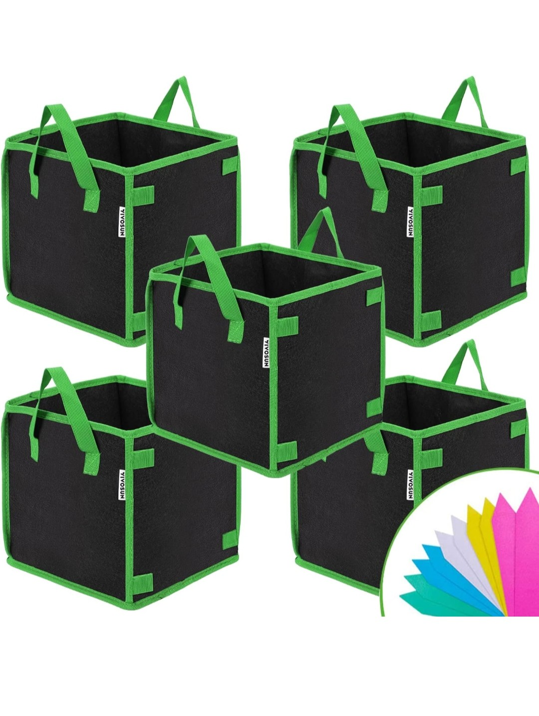 4-Pack 7 Gallon Non-Woven Fabric Grow Bags with Handles - photo 2