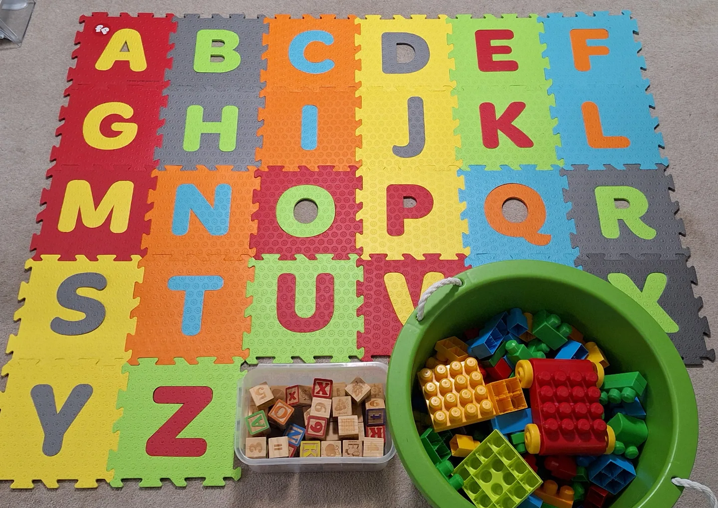 Alphabet Floor Mat & Blocks Bundle thumbnail