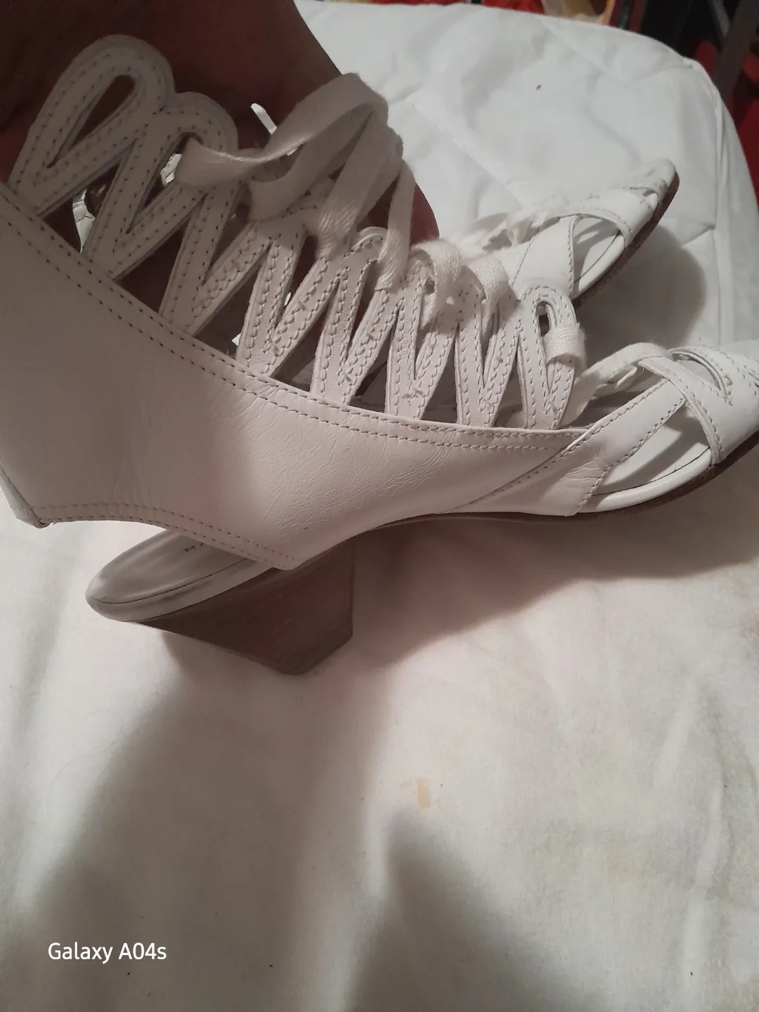 Marc by Marc Jacobs White Leather Lace-Up Sandals image indicator(5)