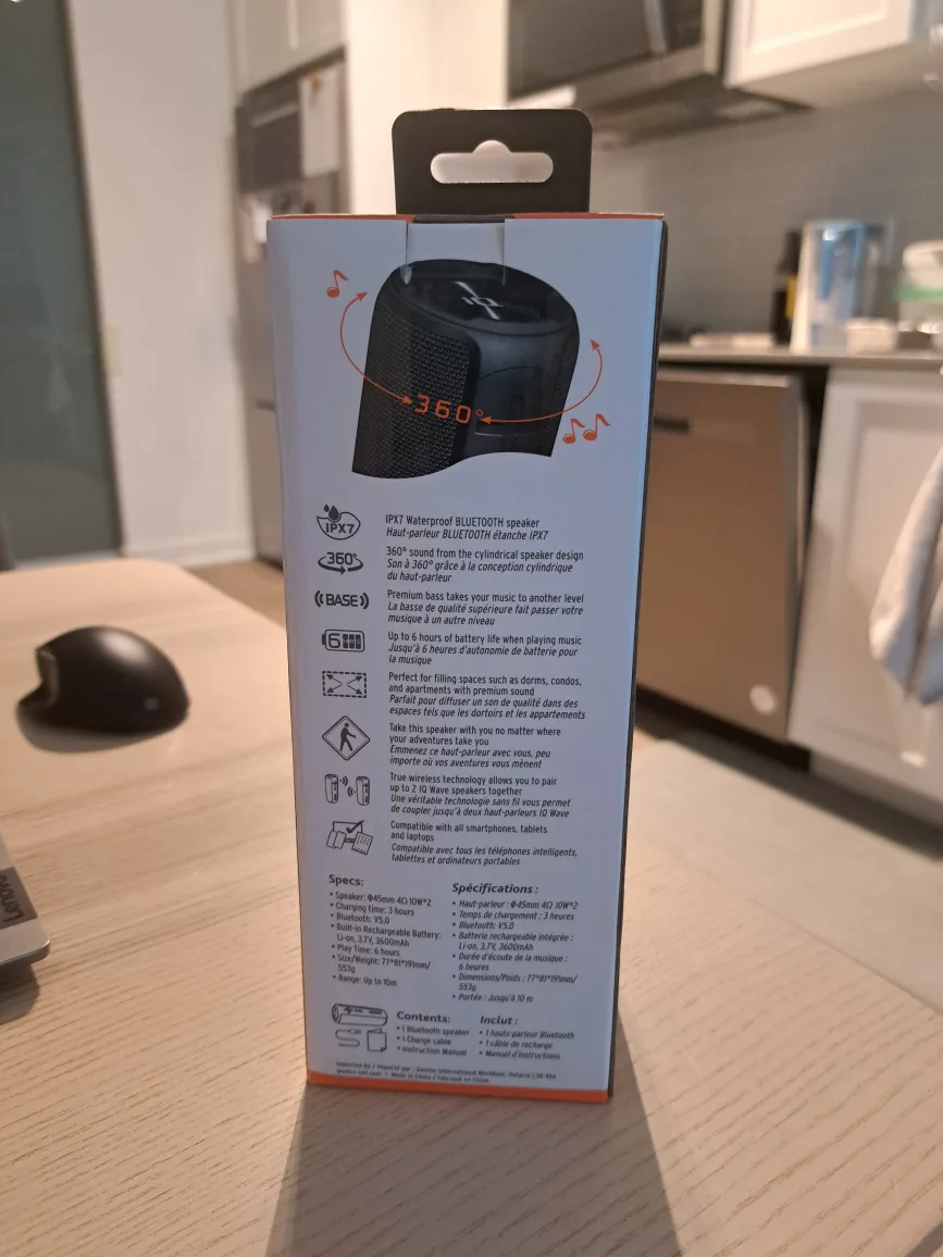 iQ Wave Waterproof Bluetooth Speaker - Brand New in Box image indicator(3)