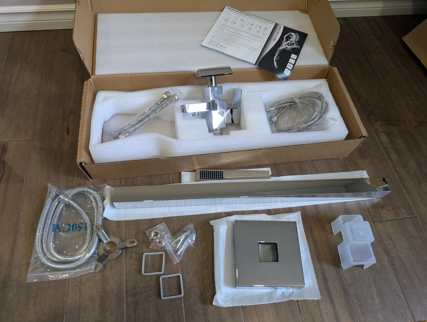 Brand New Waterfall Freestanding Tub Faucet with Hand Shower image indicator(3)